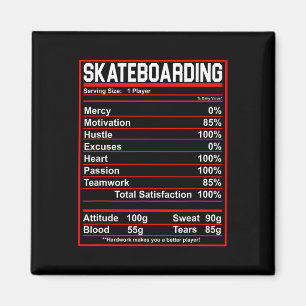 Imã Fatos Nutricionais Divertidos de Skate Patins 