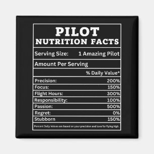 Imã Fatos Nutricionais do Piloto – Design de Presente