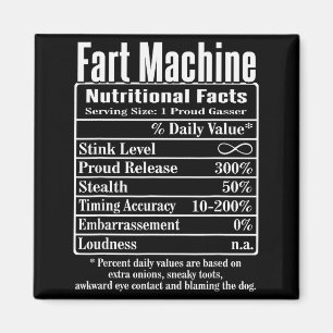 Imã Fatos Nutricionais Máquina de Peidar Piadas de Pai