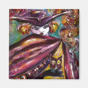 Imã FAUST/máscara misteriosa com Tricorn e a coruja