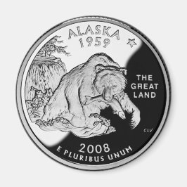 Imã Faux Alaska State Quarter The Excelente Land Grizz