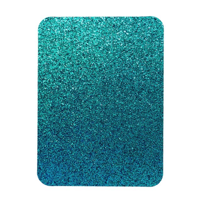 Ímã Faux Aqua Teal Turquoise Azul Brilhante (Vertical)