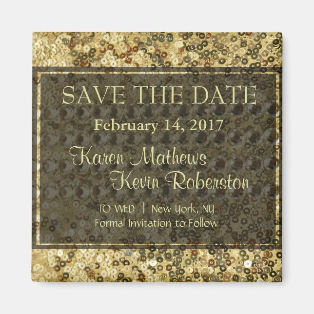 Imã Faux Diamond e Dourada aparência de brilho (Frente)