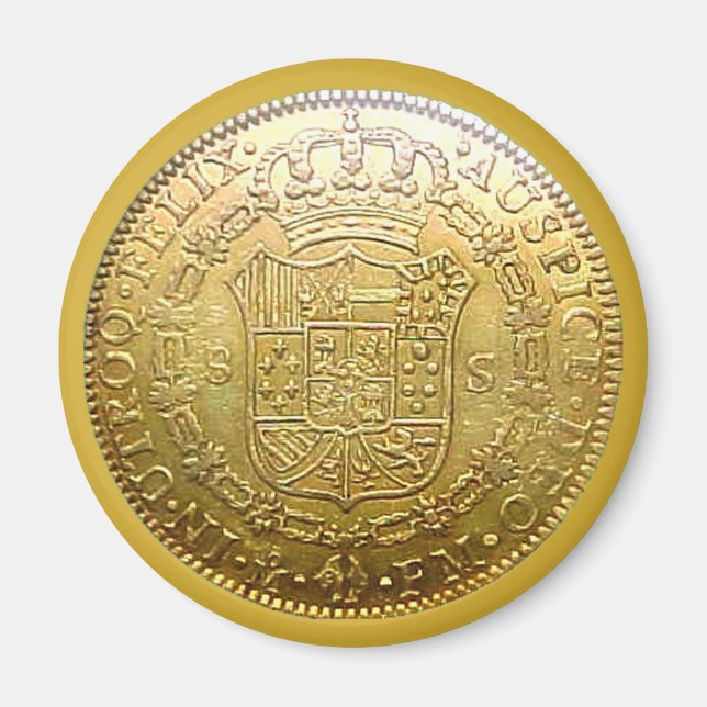 Imã Faux espanhol Dourado Doubloon Tails Reproduction (Frente)