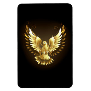 Ímã Faux Gold Foil Peace Dove em Preto