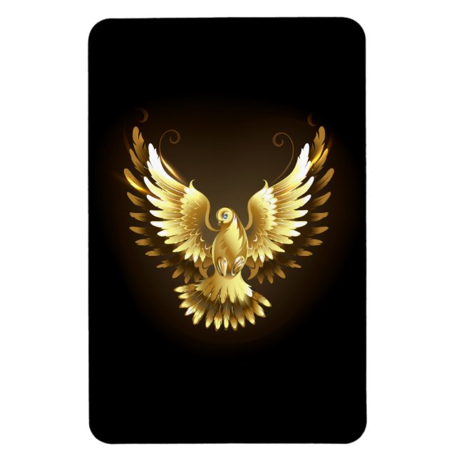 Ímã Faux Gold Foil Peace Dove em Preto (Vertical)