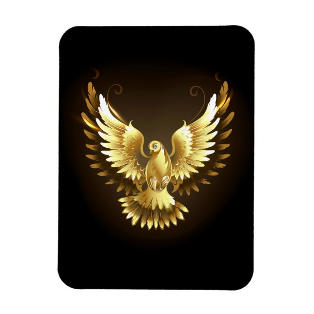 Ímã Faux Gold Foil Peace Dove em Preto (Vertical)