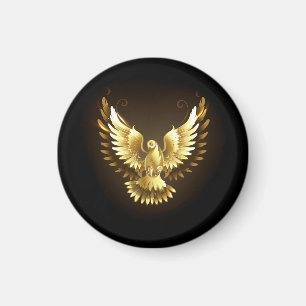 Imã Faux Gold Foil Peace Dove em Preto