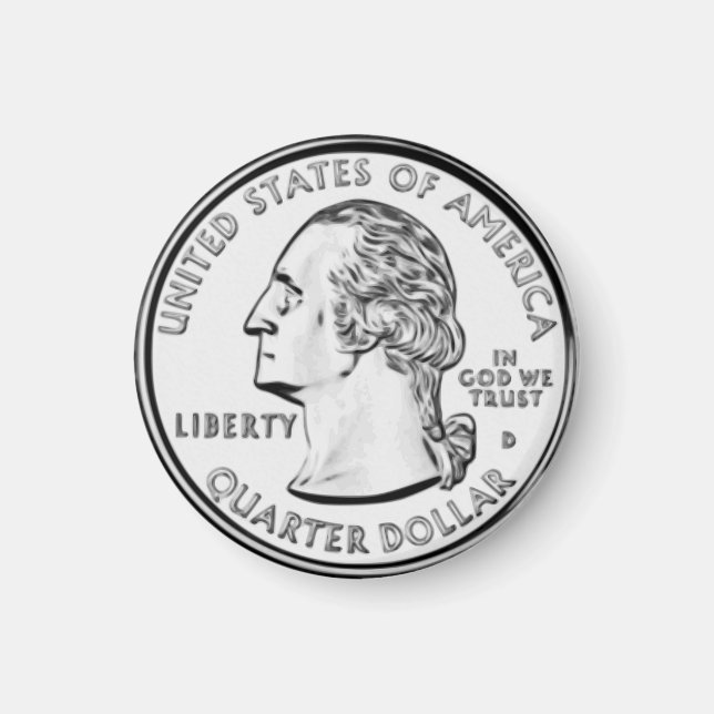 Imã Faux Quarter Coin Refrigerator Magnet (Frente)