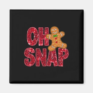 Imã Faux Sequins Oh Snap Christmas Gingercake Family