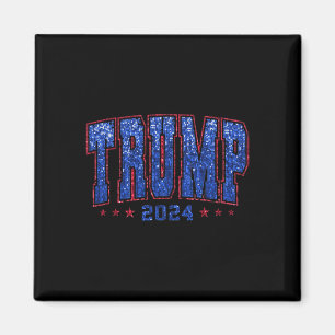 Imã Faux Sequins Trump 2024 Presidente Make America Tr