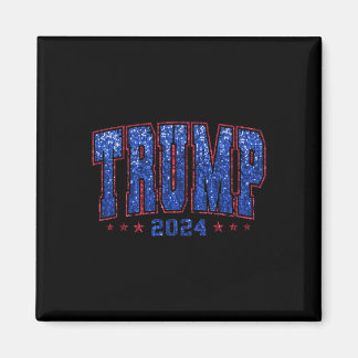 Imã Faux Sequins Trump 2024 Presidente Make America Tr