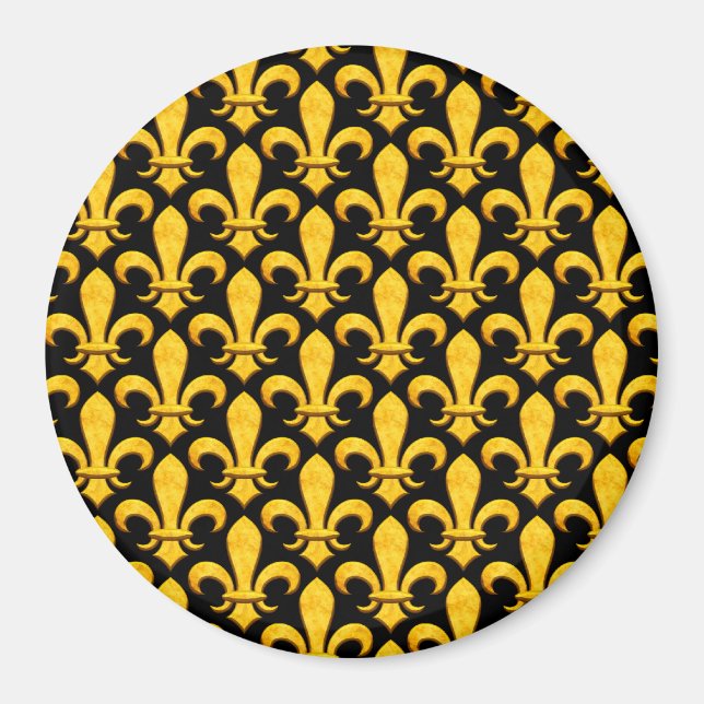 Imã Faux Stone Gold Fleur de lis (Frente)