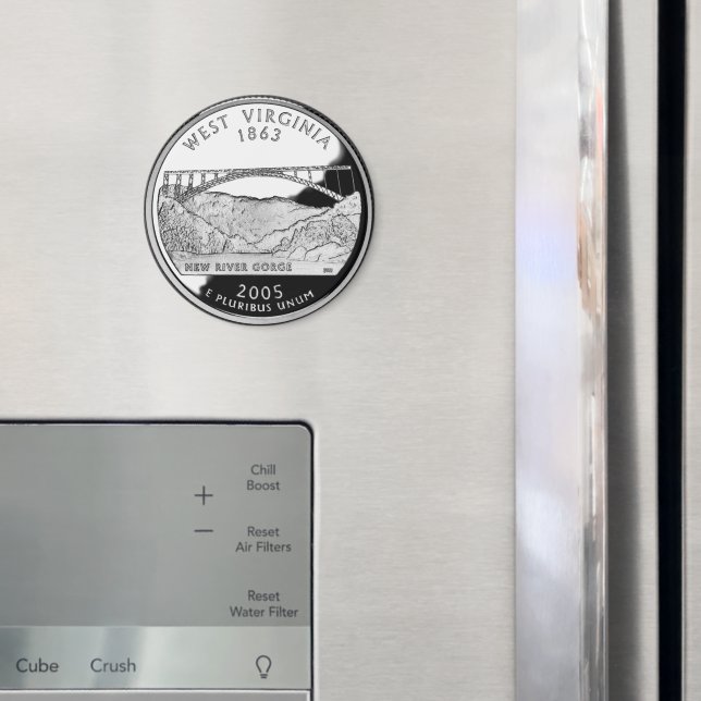 Imã Faux West Virginia State Quarter (In Situ (Fridge))