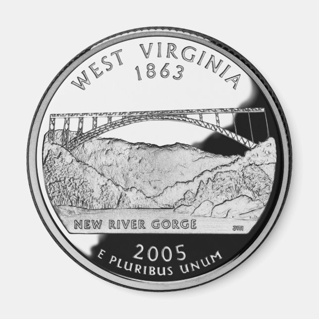 Imã Faux West Virginia State Quarter (Frente)