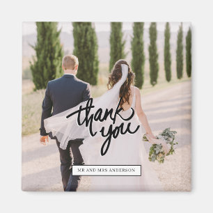Imã Favor de Agradecimento Roteiro de Foto de Casament