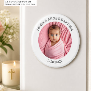 Imã Favor de Batismo de Menina com Foto Especial