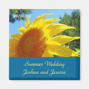 Imã Favor de Casamento Casamentos de Verão Girassóis