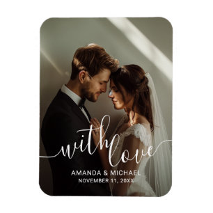 Ímã Favor de casamento com foto personalizada 'Com Amo