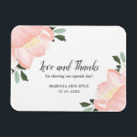 Ímã Favor de Casamento Cor-de-Rosa Espelho Floral Eleg<br><div class="desc">Elegante casamento floral favorece o ímã com a mensagem "Amor e Obrigados por compartilhar nosso dia especial!" junto com duas tulipas pintadas de aquarelas em um romântico rosa-pincel e um pouco de verde. Estas obrigados adoráveis que vocês magnatas fazem favores úteis para o casamento e são excelentes para um primavera...</div>