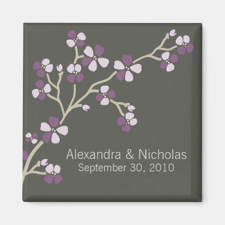 Imã Favor de Casamento de Cherry Blossom Designer (ame