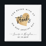 Imã Favor De Casamento De Magnet Elegante, Pincel Escr<br><div class="desc">Escrito manual moderno e elegante Favoritos da Festa de casamento do Magnet e cor de fundo DIY. Copyright © 2016-2019 Bombino Designs.</div>