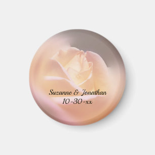 Imã Favor de Casamento de Rosa Amarelo Suave