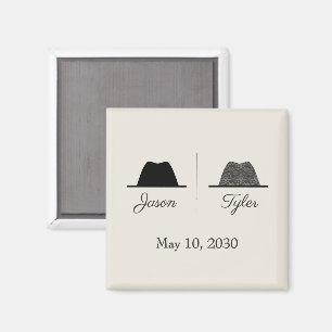Imã Favor de Casamento Gay com Dois Noivos Vintage