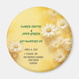 Imã Favor de casamento magnético floral amarelo