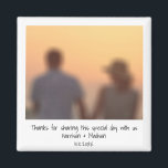 Imã Favor de casamento personalizado de nomes de fotos<br><div class="desc">Nomes de fotos instantâneas retrorados data excelente personalizado de casamento,  favor de imã,  para casais,  família ou apenas para você,  selecione um imã de fotos</div>