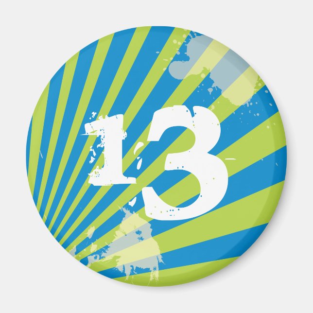 Imã Favor de Festa de aniversário de adolescente | Mag (Frente)