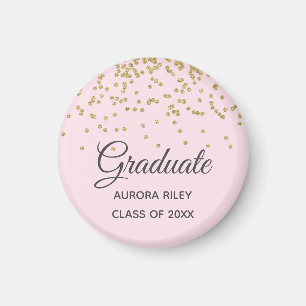 Imã Favor de Graduação de Confetti Glitter Dourado C