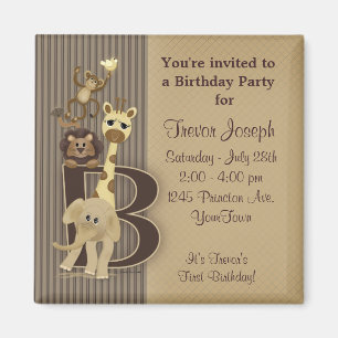 Imã Favor do aniversário do ímã do safari