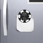 Imã Favor do Casamento Chip Chip Casino de Las Vegas<br><div class="desc">A papelaria de casamentos é uma forma única e criativa de adicionar um pouco de diversão aos seus convites para o casamento. Esses ímãs de chips feitos por medida podem ser usados como lembretes de salvamento ou favores de casamento que seus hóspedes podem levar para casa como guardião. Eles podem...</div>