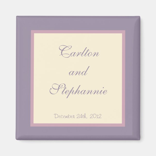 Imã Favor do Magnet de Casamento Roxo Elegante (Frente)