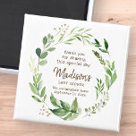 Imã Favor do Partido do Chá de fraldas Greenery da Wat<br><div class="desc">O design é composto por folhas de cor verde-aquosa folhas de folhagem Disponível aqui: http://www.zazzle.com/store/selectpartysupplies</div>