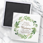 Imã Favor do Partido do Chá de fraldas Greenery da Wat<br><div class="desc">O design é composto por folhas de cor verde-aquosa folhas de folhagem Disponível aqui: http://www.zazzle.com/store/selectpartysupplies</div>