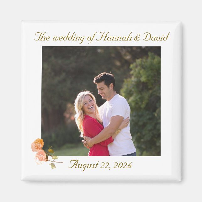 Imã Favor personalizável de casamento de fotos (Frente)