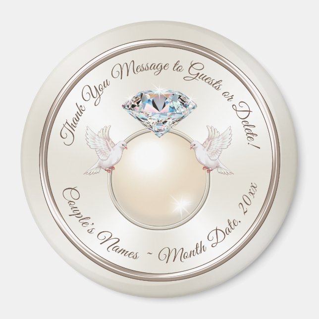 Imã Favores de Casamento em BULK para Convidado, Estil (Frente)