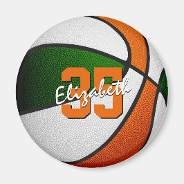 Imã favoritos para festas de basquete verde laranja ab