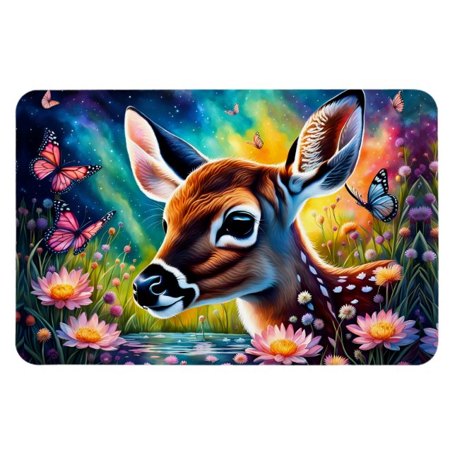 Ímã Fawn em Meadow Pond (Horizontal)