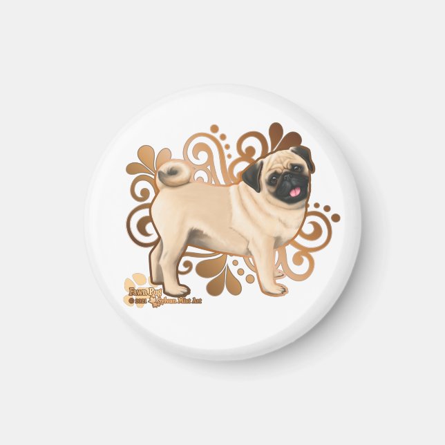 Imã Fawn Pug (Frente)