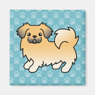 Imã Fawn Sable Tibetan Spaniel Cão de Cartoon