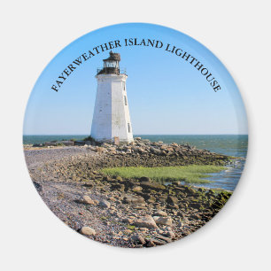 Imã Fayerweather Island Lighthouse CT Round Magnet