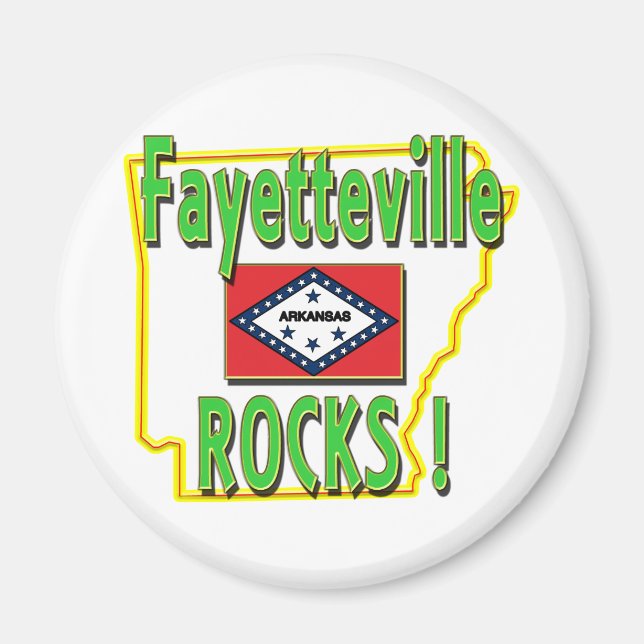 Imã Fayetteville Rocks! (verde) (Frente)