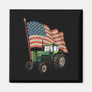Imã Fazenda Agrícola Trator Usa Flag Trator American