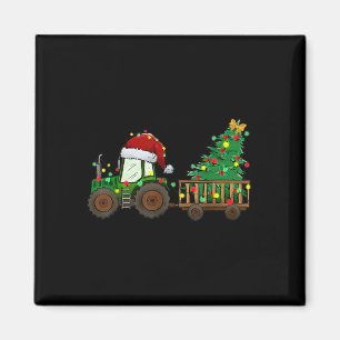 Imã Fazenda de Natal Trator Xmas Árvore Luz Santa Hat