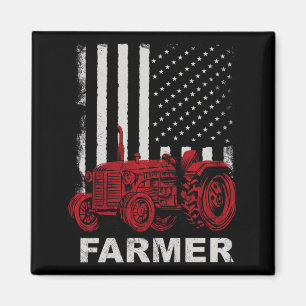 Imã Fazenda de Tratores Bandeira Americana Patriótico