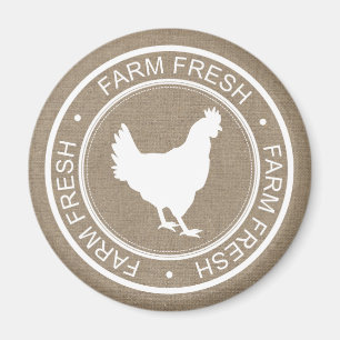Imã Fazenda Rústica Farmhouse Burlap Branco Falso