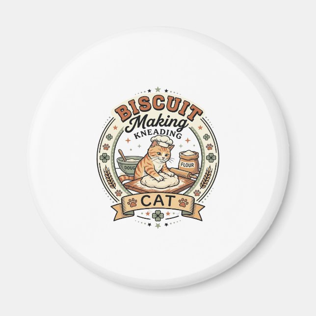 Imã Fazer Biscoito Amassando Gato Fazer Biscoito Amass (Frente)